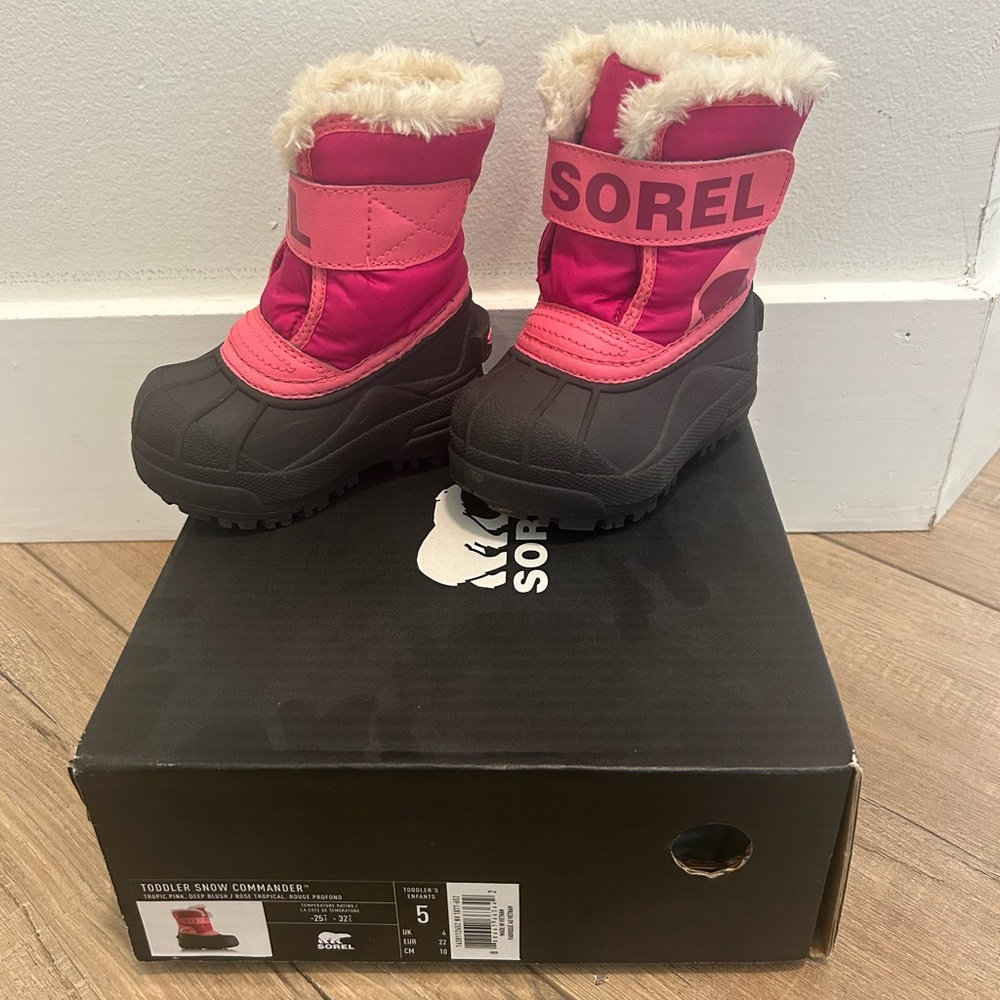 Sorel Pink and White Fur-Lined Boots